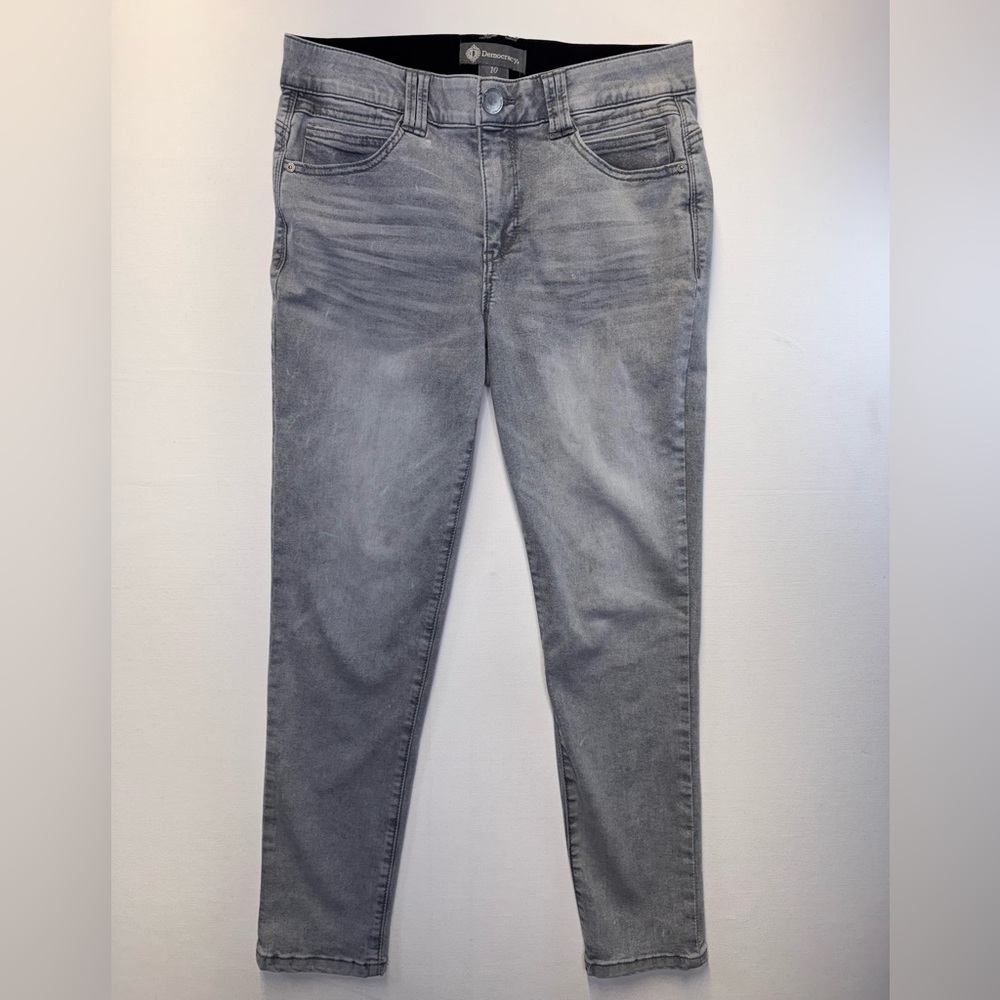 Democracy Ab Technology Gray Acid Wash Jeans slim fit sz 10 stretch denim ankle